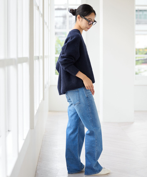 IENA（イエナ）の「ファーニットワイドシルエットカーディガン（カーディガン/ボレロ・レディース・チャコールグレー/ライトグリーン/ピンク/ネイビー・FREE）」の6枚目の写真