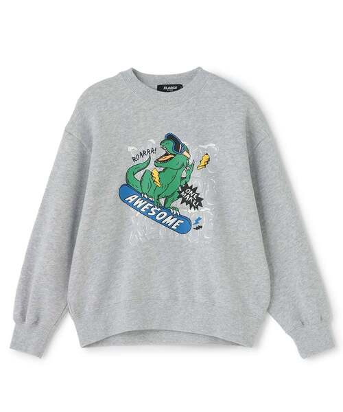 XLARGE KIDS(エクストララージキッズ)の「スノーボードT-REXトレーナー(スウェット・キッズ・トップグレー/ブルー/ブラック・100cm/140cm/120cm/130cm/110cm)」の3枚目の写真