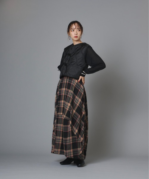 terrace(テラス)の「【異素材切替】デニム切替キルティングライナーベスト(ベスト・レディース・ブラック/カーキ/グレー・FREE)」の18枚目の写真
