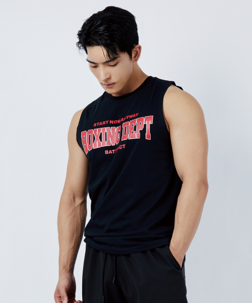 BATTRACT（バトラクト）の「ボクシングレッドデプトスリーブレス[ブラック]（Tシャツ/カットソー・メンズ・ブラック・1/2）」の2枚目の写真