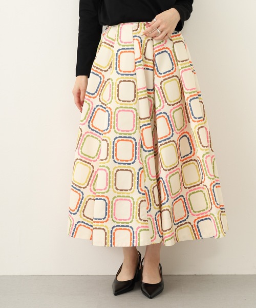 Orla Kiely(-)の「アブストラクトプリント スカート(スカート・レディース・クリーム/ベージュ・36/S/38/M)」の12枚目の写真