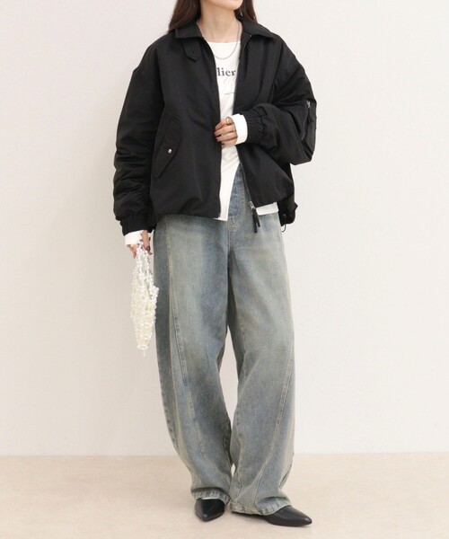 fredy emue(フレディエミュ)の「2WAYカラーボリュームMA-1(ブルゾン・レディース・ブラック/カーキ・38)」の19枚目の写真
