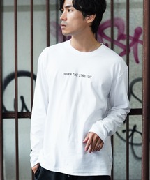 コットン ロゴプリント 長袖Tシャツ ロンT カットソー