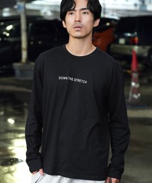 コットン ロゴプリント 長袖Tシャツ ロンT カットソー