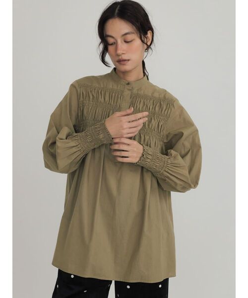 FIKA.(フィーカ)の「Cotton gather blouse(シャツ/ブラウス・レディース・ブラウン/ホワイト・FREE)」の17枚目の写真