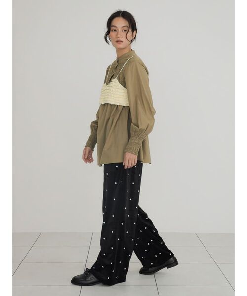 FIKA.(フィーカ)の「Cotton gather blouse(シャツ/ブラウス・レディース・ブラウン/ホワイト・FREE)」の10枚目の写真