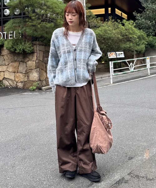 CIAOPANIC TYPY(チャオパニックティピー)の「【ZOZO限定】【UNISEX】シャギーチェックニットカーディガン(カーディガン/ボレロ・レディース・ブラック/グレー/ブルー/グリーン・MEDIUM/LARGE)」の22枚目の写真