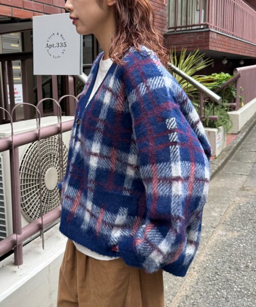 CIAOPANIC TYPY(チャオパニックティピー)の「【ZOZO限定】【UNISEX】シャギーチェックニットカーディガン(カーディガン/ボレロ・レディース・ブラック/グレー/ブルー/グリーン・MEDIUM/LARGE)」の20枚目の写真