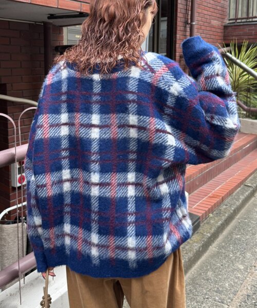 CIAOPANIC TYPY(チャオパニックティピー)の「【ZOZO限定】【UNISEX】シャギーチェックニットカーディガン(カーディガン/ボレロ・レディース・ブラック/グレー/ブルー/グリーン・MEDIUM/LARGE)」の21枚目の写真