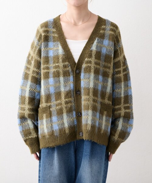 CIAOPANIC TYPY(チャオパニックティピー)の「【ZOZO限定】【UNISEX】シャギーチェックニットカーディガン(カーディガン/ボレロ・レディース・ブラック/グレー/ブルー/グリーン・MEDIUM/LARGE)」の13枚目の写真