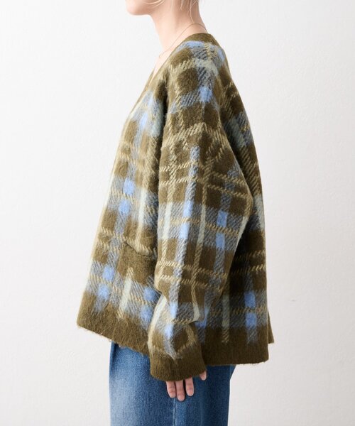 CIAOPANIC TYPY(チャオパニックティピー)の「【ZOZO限定】【UNISEX】シャギーチェックニットカーディガン(カーディガン/ボレロ・レディース・ブラック/グレー/ブルー/グリーン・MEDIUM/LARGE)」の14枚目の写真
