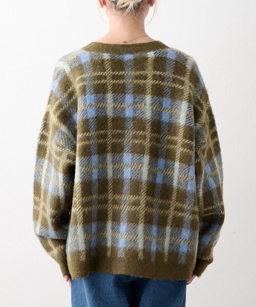 CIAOPANIC TYPY(チャオパニックティピー)の「【ZOZO限定】【UNISEX】シャギーチェックニットカーディガン(カーディガン/ボレロ・レディース・ブラック/グレー/ブルー/グリーン・MEDIUM/LARGE)」の15枚目の写真