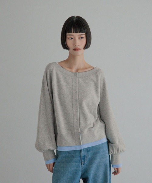 LOWRYS FARM(ローリーズファーム)の「ウラケオフショルレイヤードLS 1074061(Tシャツ/カットソー・レディース・レッド/グレー/ブラック/アイボリー・FREE)」の12枚目の写真