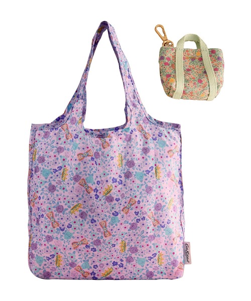 Cath Kidston（キャスキッドソン）の「クリップ オン パース フォルダウェイ ショッパー Darling Ditsy（エコバッグ/サブバッグ・レディース・クリーム・FREE）」の4枚目の写真