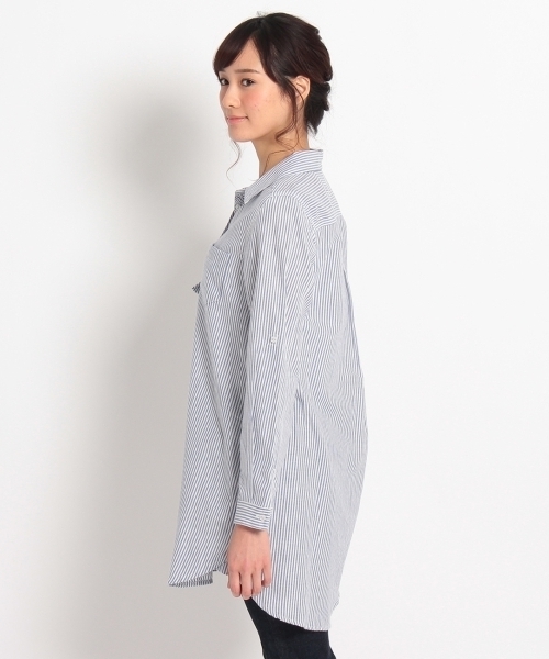 HusHusH（ハッシュアッシュ）の「チュニックシャツワンピース（シャツワンピース・レディース・ブルー系1/ブルー/ブルー系2・03/02）」の5枚目の写真