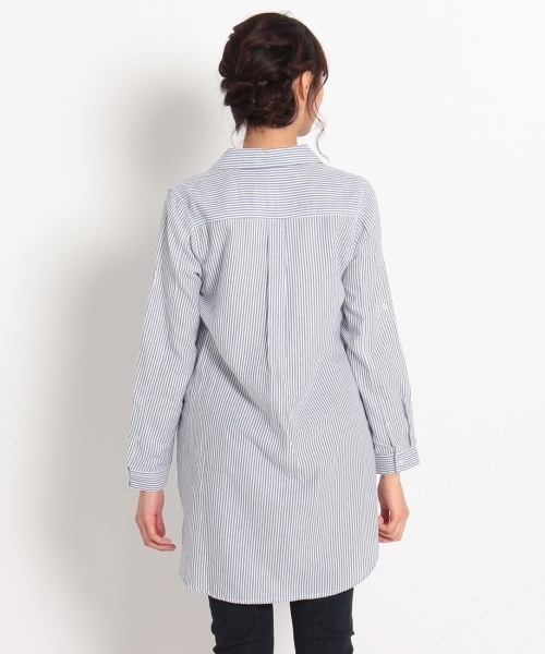 HusHusH（ハッシュアッシュ）の「チュニックシャツワンピース（シャツワンピース・レディース・ブルー系1/ブルー/ブルー系2・03/02）」の6枚目の写真
