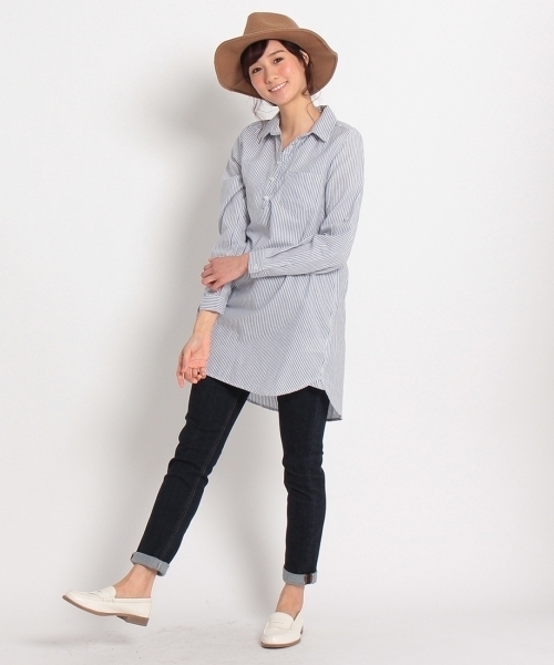 HusHusH（ハッシュアッシュ）の「チュニックシャツワンピース（シャツワンピース・レディース・ブルー系1/ブルー/ブルー系2・03/02）」の10枚目の写真