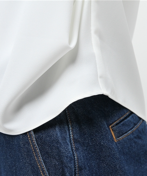 N.(N. Natural Beauty Basic)(エヌエヌナチュラルビューティーベーシック)の「タックドレープブラウス(シャツ/ブラウス・レディース・ホワイト/ブラック/グレー/ブラウン・MEDIUM)」の9枚目の写真