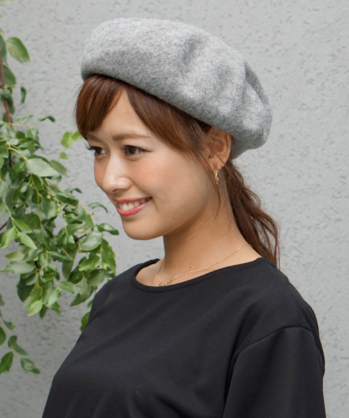 laboratory work（ラボラトリーワーク）の「フェルトベレー（ハンチング/ベレー帽・レディース・ベージュ/ネイビー/杢グレー/ボルドー・フリー）」の2枚目の写真
