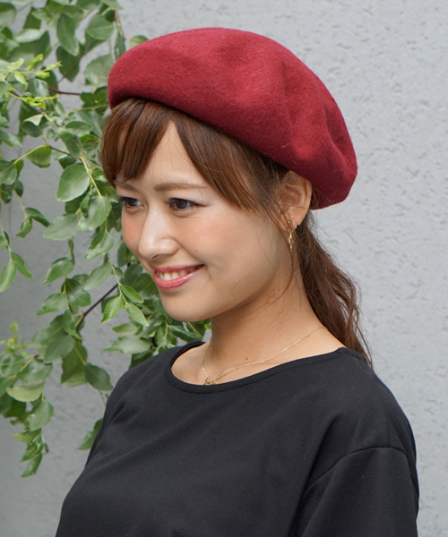 laboratory work（ラボラトリーワーク）の「フェルトベレー（ハンチング/ベレー帽・レディース・ベージュ/ネイビー/杢グレー/ボルドー・フリー）」の4枚目の写真