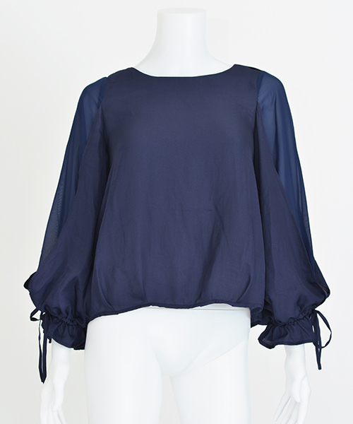 MICOAMERI（ミコアメリ）の「パフスリーブブラウス（シャツ/ブラウス・レディース・ネイビー/ブラック/グレー・FREE）」の14枚目の写真