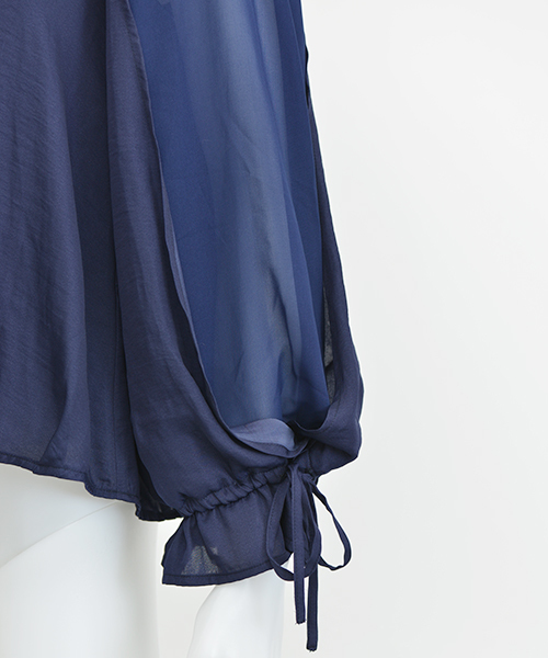 MICOAMERI（ミコアメリ）の「パフスリーブブラウス（シャツ/ブラウス・レディース・ネイビー/ブラック/グレー・FREE）」の10枚目の写真