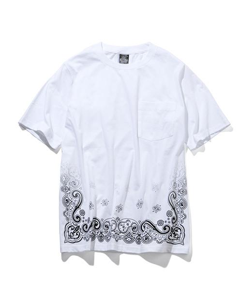 NUMBER (N)INE(ナンバーナイン)の「POCKET T-SHIRTS_GRADATION BANDANA(Tシャツ/カットソー・メンズ・ホワイト/ネイビー/ブラック/チャコールグレー・3/2/4)」の1枚目の写真