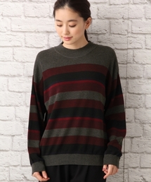 LEPSIM | 12Gマルチボーダーハイネックプルオーバー　739375(ニット/セーター)