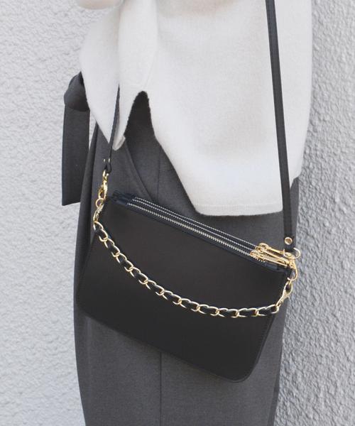 MARCO BIANCHINI（マルコビアンチーニ）の「MARCO BIANCHINI(マルコ ビアンキーニ):3ポケット ポシェット◇（ショルダーバッグ・レディース・レッド/ブラック・ONE SIZE）」の10枚目の写真