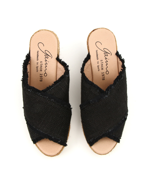 GAIMO(ガイモ)の「【GAIMO】ガイモ フリンジサボ (サンダル・レディース・ベージュ/ブラック・LARGE/MEDIUM)」の6枚目の写真