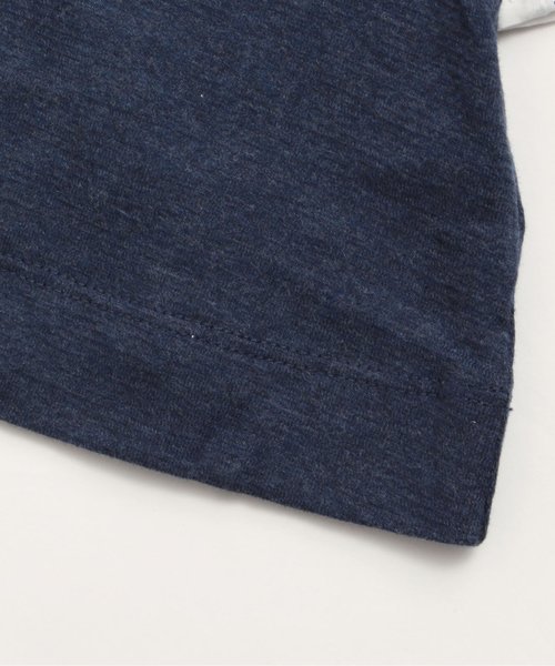 apres les cours（アプレレクール）の「フラワーチェック袖切替Ｔシャツ（Tシャツ/カットソー・キッズ・マスタード/ネイビー/オフホワイト・130/110/90/140/80/100/120）」の5枚目の写真