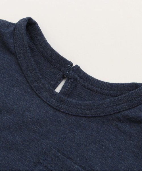 apres les cours（アプレレクール）の「フラワーチェック袖切替Ｔシャツ（Tシャツ/カットソー・キッズ・マスタード/ネイビー/オフホワイト・130/110/90/140/80/100/120）」の10枚目の写真