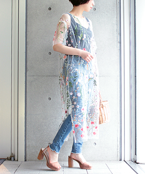 laboratory work（ラボラトリーワーク）の「ボタニカル刺繍チュールワンピース（ワンピース・レディース・その他3/ブラック系その他・MEDIUM）」の7枚目の写真