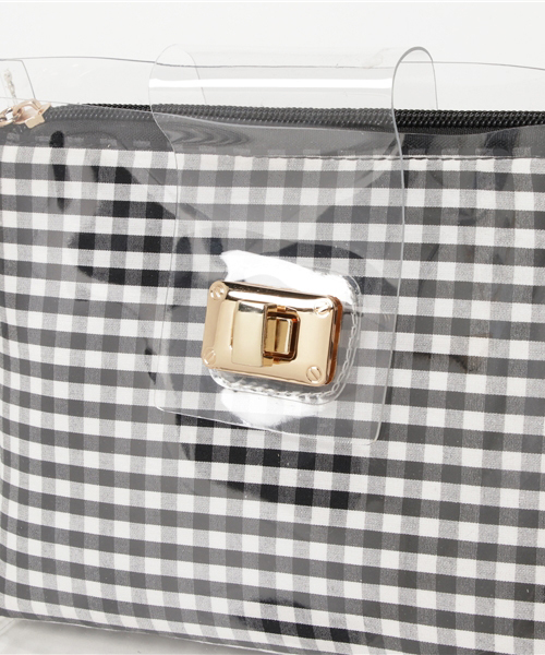 WEGO（ウィゴー）の「WEGO/ポーチ付きクリアショルダーバッグ（ショルダーバッグ・レディース・シルバー/その他1/ブラック系その他・FREE）」の6枚目の写真