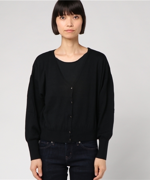 earth music&ecology(アースミュージックアンドエコロジー)の「ガンガンカーディガン Vネック(カーディガン/ボレロ・レディース・ブラック/グレイッシュベージュ/ブルーグリーン/マスタード/ライトグレー/レッド・FREE)」の11枚目の写真