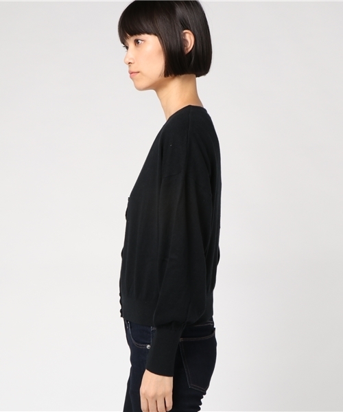 earth music&ecology(アースミュージックアンドエコロジー)の「ガンガンカーディガン Vネック(カーディガン/ボレロ・レディース・ブラック/グレイッシュベージュ/ブルーグリーン/マスタード/ライトグレー/レッド・FREE)」の12枚目の写真