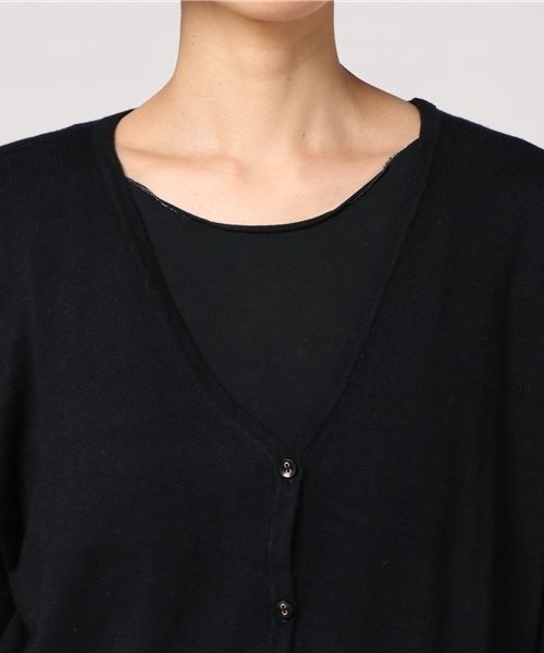 earth music&ecology(アースミュージックアンドエコロジー)の「ガンガンカーディガン Vネック(カーディガン/ボレロ・レディース・ブラック/グレイッシュベージュ/ブルーグリーン/マスタード/ライトグレー/レッド・FREE)」の7枚目の写真