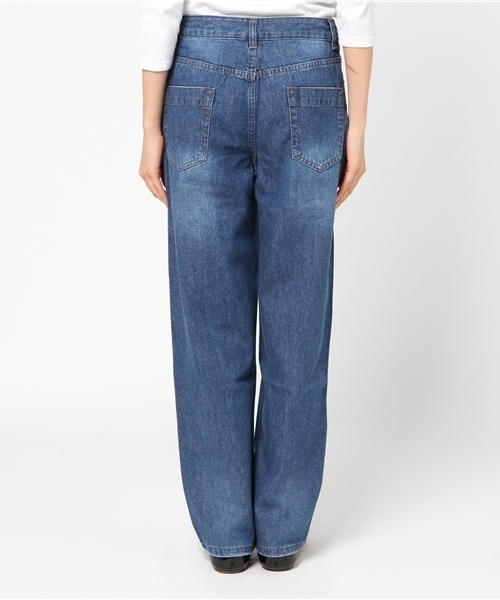 Samansa Mos2 blue（サマンサモスモスブルー）の「デニムストレートパンツ（デニムパンツ・レディース・ブルー/ネイビー・LARGE/MEDIUM/SMALL）」の7枚目の写真