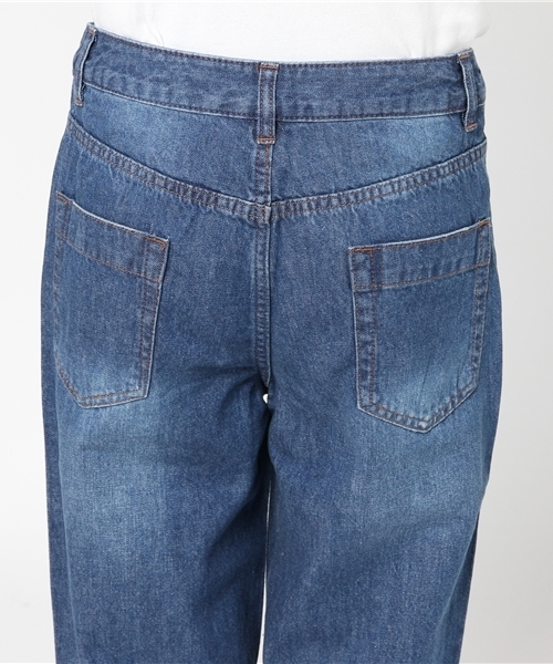 Samansa Mos2 blue（サマンサモスモスブルー）の「デニムストレートパンツ（デニムパンツ・レディース・ブルー/ネイビー・LARGE/MEDIUM/SMALL）」の8枚目の写真