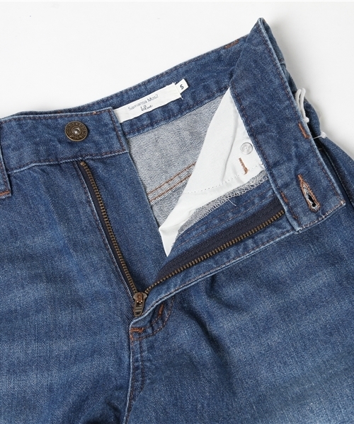 Samansa Mos2 blue（サマンサモスモスブルー）の「デニムストレートパンツ（デニムパンツ・レディース・ブルー/ネイビー・LARGE/MEDIUM/SMALL）」の11枚目の写真