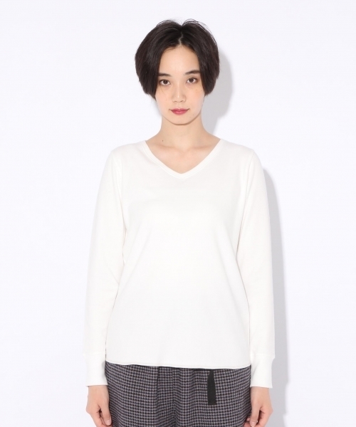 niko and...(ニコアンド)の「CPU起毛スムースユルVプルオーバー(Tシャツ/カットソー・レディース・ホワイト/グレー/ライトグリーン/チャコール/ピンク・MEDIUM/LARGE)」の18枚目の写真