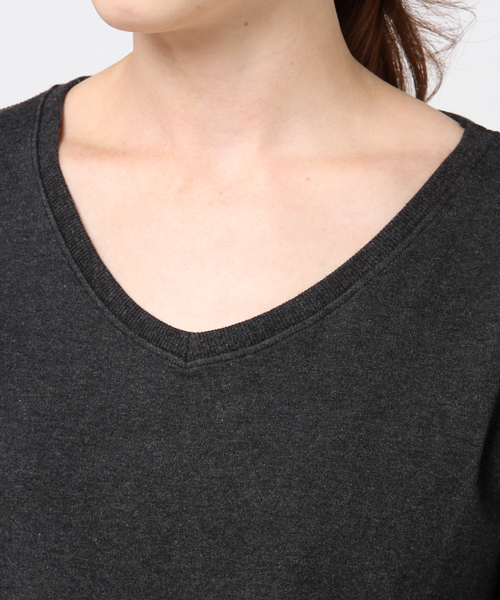 niko and...(ニコアンド)の「CPU起毛スムースユルVプルオーバー(Tシャツ/カットソー・レディース・ホワイト/グレー/ライトグリーン/チャコール/ピンク・MEDIUM/LARGE)」の9枚目の写真