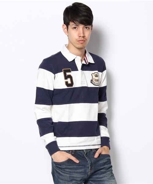 TOMMY HILFIGER(トミーヒルフィガー)の「CANDOR PIECE-DYE RUGBY SHIRT - VINTAGE FIT(ポロシャツ・メンズ・ネイビー/レッド・XX-LARGE/X-LARGE/LARGE/MEDIUM/SMALL)」の1枚目の写真