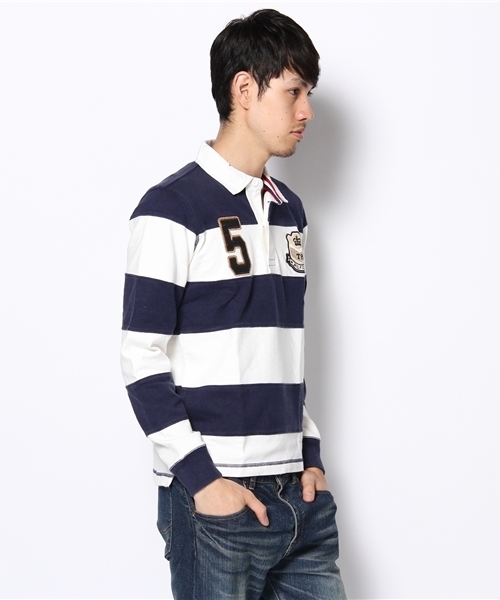 TOMMY HILFIGER(トミーヒルフィガー)の「CANDOR PIECE-DYE RUGBY SHIRT - VINTAGE FIT(ポロシャツ・メンズ・ネイビー/レッド・XX-LARGE/X-LARGE/LARGE/MEDIUM/SMALL)」の3枚目の写真