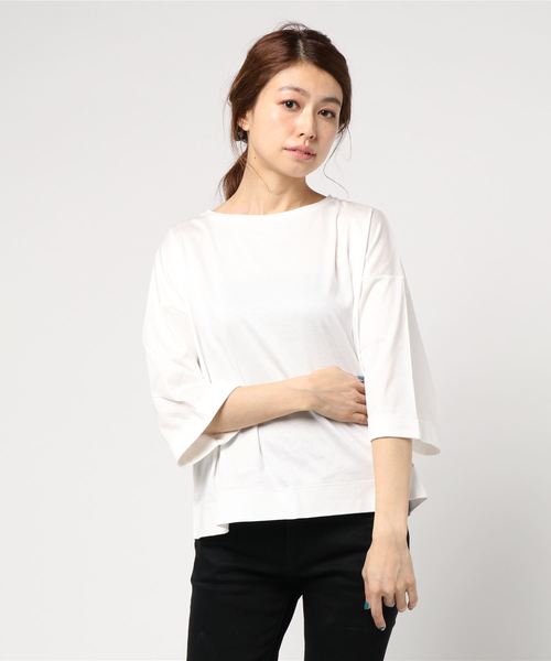 SHIPS Days（シップスデイズ）の「SHIPS Days:カフススリーブワイドプルオーバートップス（Tシャツ/カットソー・レディース・ホワイト/ライトグレー/ベージュ/ライトブルー/ネイビー・ONE SIZE）」の12枚目の写真