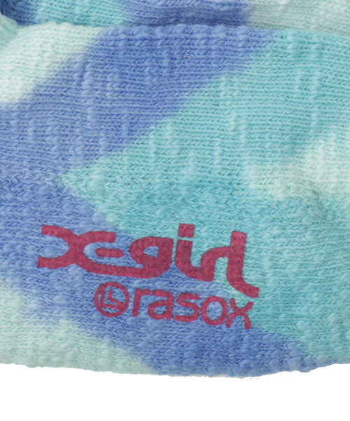 X-girl（エックスガール）の「X-girl rasox CAMOUFLAGE（ソックス/靴下・レディース・グリーン/ブルー/ピンク・ONE SIZE）」の4枚目の写真