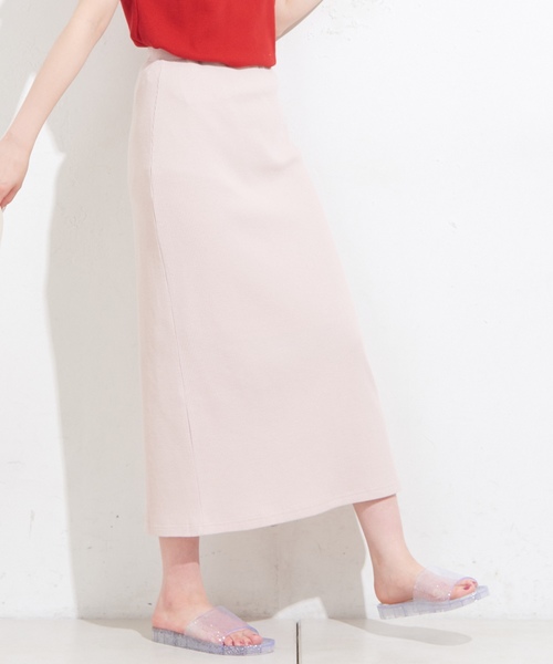 natural couture（ナチュラルクチュール）の「ワッフルロングスカート（スカート・レディース・ブラック/レッド/アイボリー/トップグレー/ピンクベージュ・FREE）」の5枚目の写真