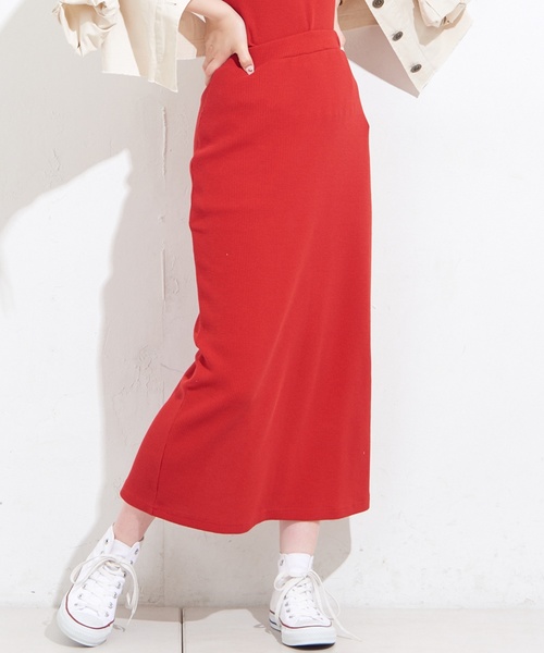 natural couture（ナチュラルクチュール）の「ワッフルロングスカート（スカート・レディース・ブラック/レッド/アイボリー/トップグレー/ピンクベージュ・FREE）」の2枚目の写真