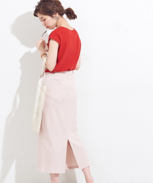 natural couture（ナチュラルクチュール）の「ワッフルロングスカート（スカート・レディース・ブラック/レッド/アイボリー/トップグレー/ピンクベージュ・FREE）」の19枚目の写真