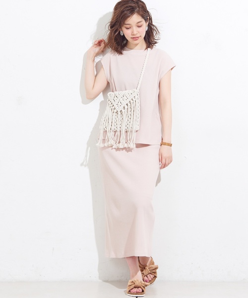 natural couture（ナチュラルクチュール）の「ワッフルロングスカート（スカート・レディース・ブラック/レッド/アイボリー/トップグレー/ピンクベージュ・FREE）」の22枚目の写真